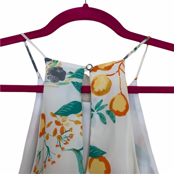 Everly High Neck Botanical Floral Lined Mini Dress - Picture 5 of 8